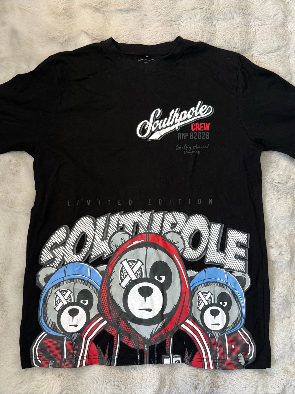 Southpole Bear Graphic T-Shirt Black Streetwear